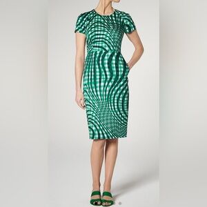 LK Bennett Green Kaleigh Dress, Cotton